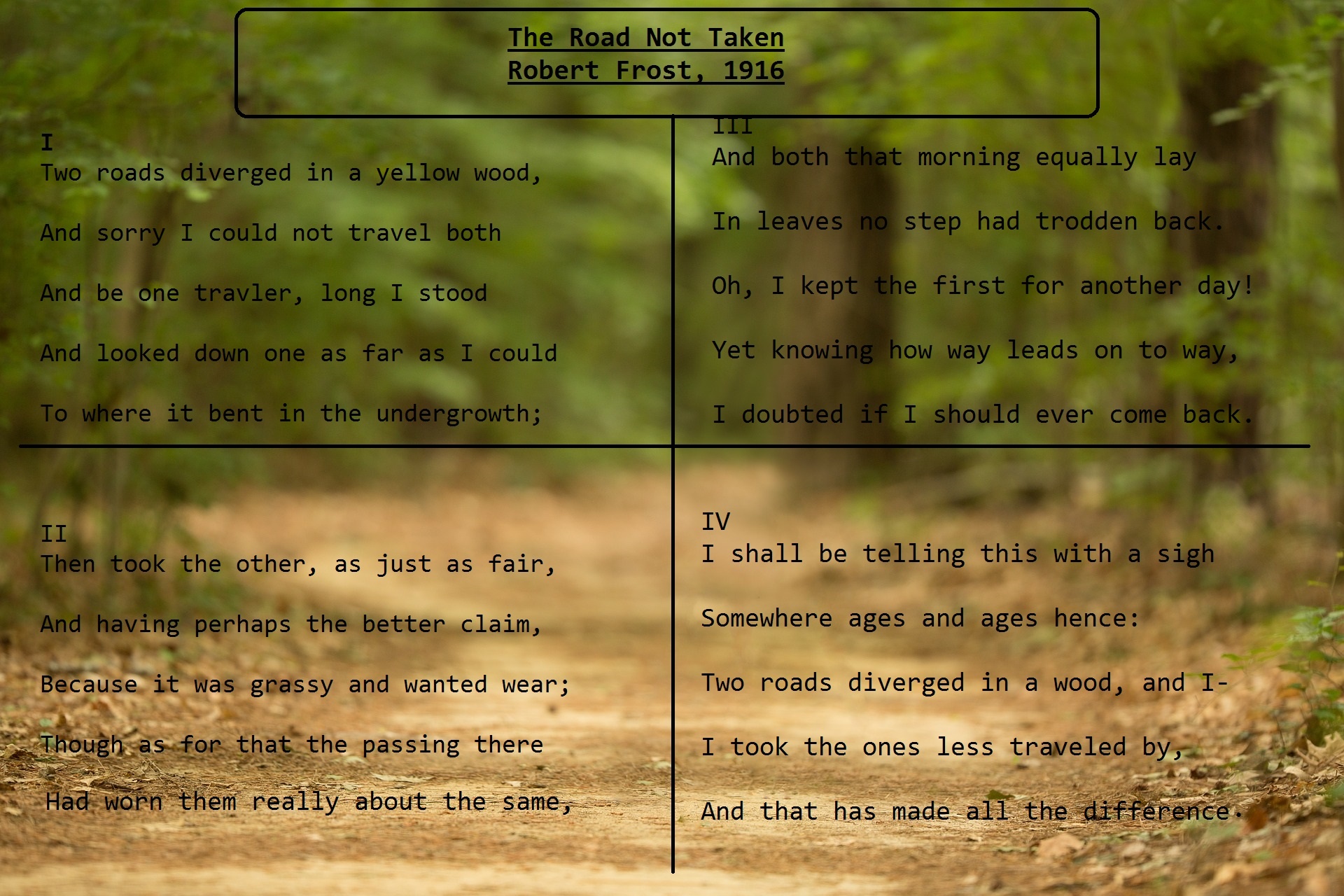 the road less traveled robert frost analysis
